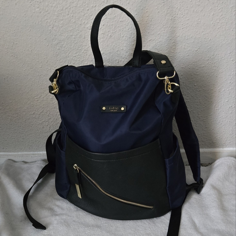 Elegant Navy and Black Women's Backpack - Picture 2 of 9